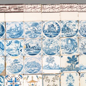A collection of 54 blue, white, manganese and polychrome Dutch Delft tiles, 17/18th C — photo 3