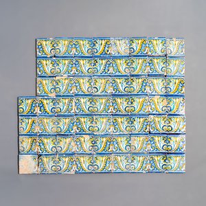 A collection of 60 polychrome 'Palmette' tiles, Spain or Portugal, 17th C. — photo 1