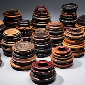 A collection of 75 Chinese wooden stands, 19/20th C. — photo 3