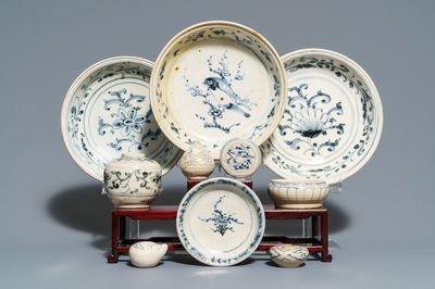 A collection of blue and white Annamese Hoi An Hoard wares, Vietnam, 14/15th C.