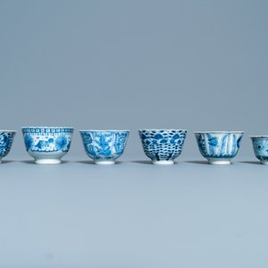 A collection of Chinese blue and white cups and saucers, 19th C. — 照片 28