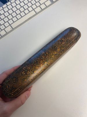 A collection of eight lacquered papier-maché pen boxes or qalamdans, Qajar, Persia, 19th C. — photo 101