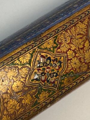 A collection of eight lacquered papier-maché pen boxes or qalamdans, Qajar, Persia, 19th C. — photo 106
