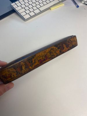A collection of eight lacquered papier-maché pen boxes or qalamdans, Qajar, Persia, 19th C. — photo 12