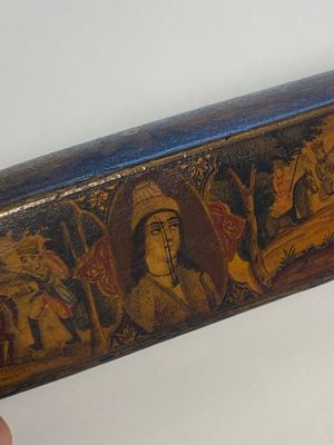 A collection of eight lacquered papier-maché pen boxes or qalamdans, Qajar, Persia, 19th C. — photo 13