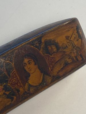 A collection of eight lacquered papier-maché pen boxes or qalamdans, Qajar, Persia, 19th C. — photo 19