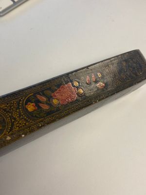 A collection of eight lacquered papier-maché pen boxes or qalamdans, Qajar, Persia, 19th C. — photo 26