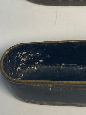 A collection of eight lacquered papier-maché pen boxes or qalamdans, Qajar, Persia, 19th C. — photo 32