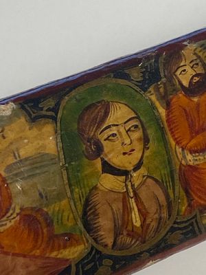 A collection of eight lacquered papier-maché pen boxes or qalamdans, Qajar, Persia, 19th C. — photo 39