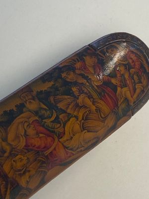 A collection of eight lacquered papier-maché pen boxes or qalamdans, Qajar, Persia, 19th C. — photo 59