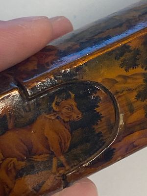 A collection of eight lacquered papier-maché pen boxes or qalamdans, Qajar, Persia, 19th C. — photo 68