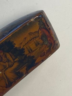 A collection of eight lacquered papier-maché pen boxes or qalamdans, Qajar, Persia, 19th C. — photo 70
