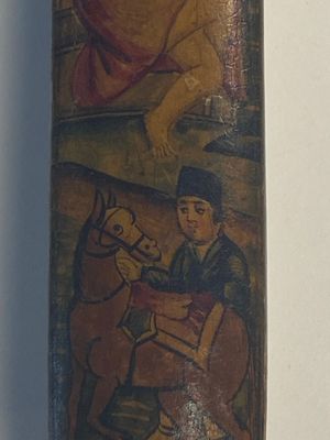 A collection of eight lacquered papier-maché pen boxes or qalamdans, Qajar, Persia, 19th C. — photo 77