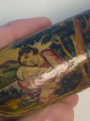 A collection of eight lacquered papier-maché pen boxes or qalamdans, Qajar, Persia, 19th C. — photo 91