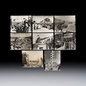 A collection of eight U.S. Signal Corps press photographs on the first China convoy over the Stilwell Road — photo 1