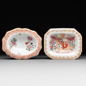 A collection of five Chinese blue and white, famille rose and Imari-style salts, Kangxi/Qianlong — photo 10