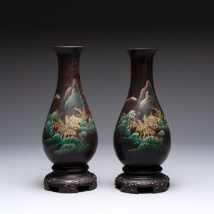 A collection of seven Chinese Fuzhou or Foochow lacquer vases, 19/20th C. — 照片 7