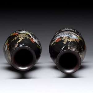 A collection of seven Chinese Fuzhou or Foochow lacquer vases, 19/20th C. — foto 5