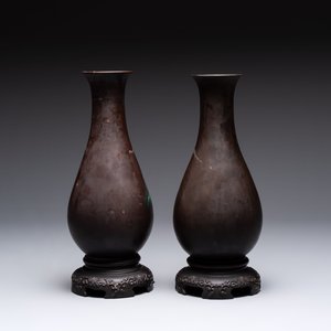 A collection of seven Chinese Fuzhou or Foochow lacquer vases, 19/20th C. — foto 8