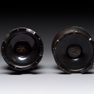 A collection of seven Chinese Fuzhou or Foochow lacquer vases, 19/20th C. — foto 10