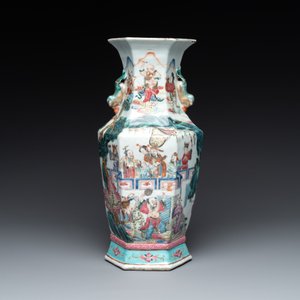 A collection of six Chinese blue and white, famille rose and verte wares, Kangxi and Tongzhi mark, 19/20th C. — photo 2