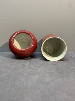 A collection of six Chinese copper-red-glazed and flambé-glazed wares, 19/20th C. — photo 11