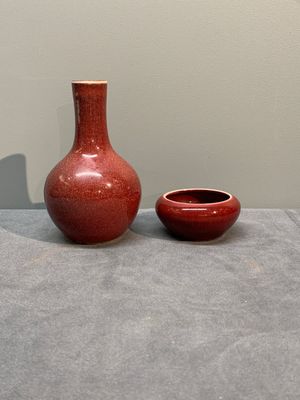 A collection of six Chinese copper-red-glazed and flambé-glazed wares, 19/20th C. — photo 13