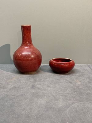 A collection of six Chinese copper-red-glazed and flambé-glazed wares, 19/20th C. — photo 14