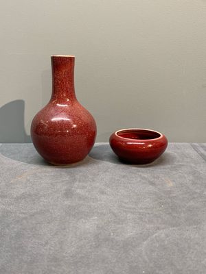 A collection of six Chinese copper-red-glazed and flambé-glazed wares, 19/20th C. — photo 15