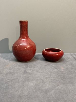 A collection of six Chinese copper-red-glazed and flambé-glazed wares, 19/20th C. — photo 16
