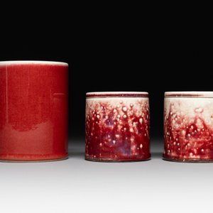 A collection of six Chinese copper-red-glazed and flambé-glazed wares, 19/20th C. — photo 2