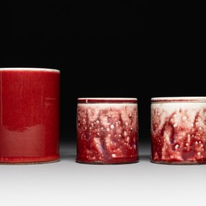 A collection of six Chinese copper-red-glazed and flambé-glazed wares, 19/20th C. — photo 3
