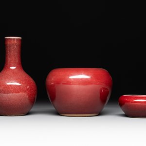 A collection of six Chinese copper-red-glazed and flambé-glazed wares, 19/20th C. — photo 6