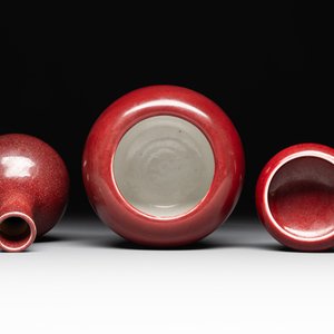A collection of six Chinese copper-red-glazed and flambé-glazed wares, 19/20th C. — photo 7