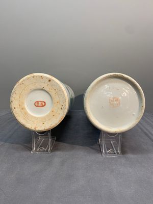 A collection of six Chinese famille rose hat stands, 19/20th C. — photo 12