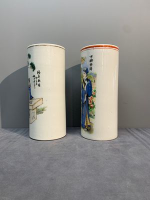 A collection of six Chinese famille rose hat stands, 19/20th C. — photo 2