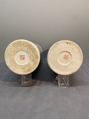 A collection of six Chinese famille rose hat stands, 19/20th C. — photo 6