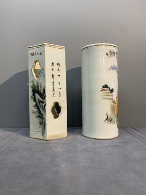 A collection of six Chinese famille rose hat stands, 19/20th C. — photo 10