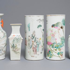 A collection of six Chinese qianjiang cai vases, 19/20th C. — photo 2