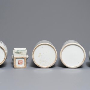 A collection of six Chinese qianjiang cai vases, 19/20th C. — photo 4