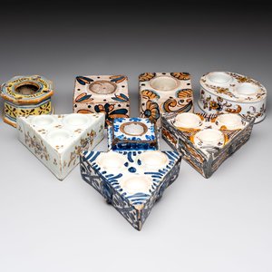 A collection of six Spanish spice boxes and two inkwells, 18th C. — photo 1