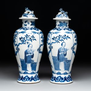 A collection of ten Chinese blue, white, famille rose and qianjiang cai wares, signed Yongzhen Shi 永真氏, 18/19th C. — photo 6