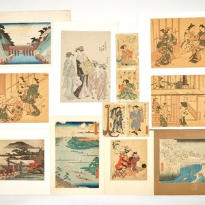 A collection of thirteen Japanese woodblock prints — 照片 1