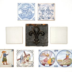 A collection of various tiles, mostly Dutch, incl. religious scenes, 18/20th C. — 照片 2