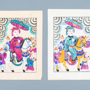 A collection of Vietnamese and Chinese hand-coloured prints, 19/20th C. — 照片 2