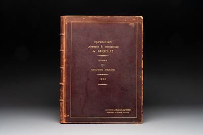 A commemorative book for foreign participators of the Brussels International Exhibition, dated 1910