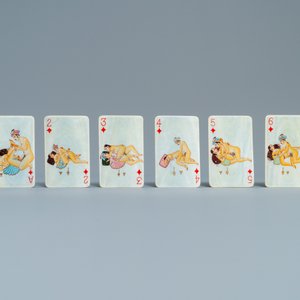 A complete playing cards set with erotic miniatures on ivory, India, early 20th C. — 照片 16