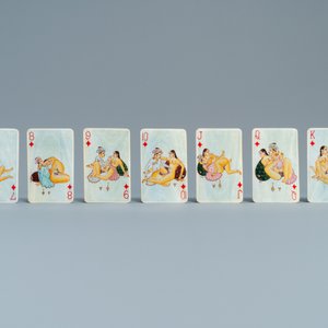 A complete playing cards set with erotic miniatures on ivory, India, early 20th C. — 照片 18
