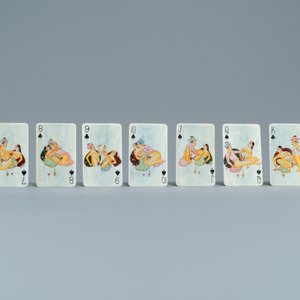 A complete playing cards set with erotic miniatures on ivory, India, early 20th C. — 照片 6