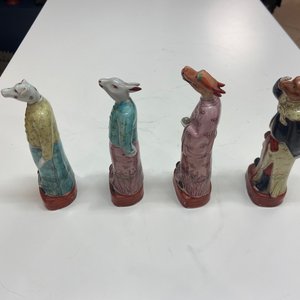 A complete set of twelve Chinese famille rose zodiac figures, Hongxian seal mark, Republic — photo 13